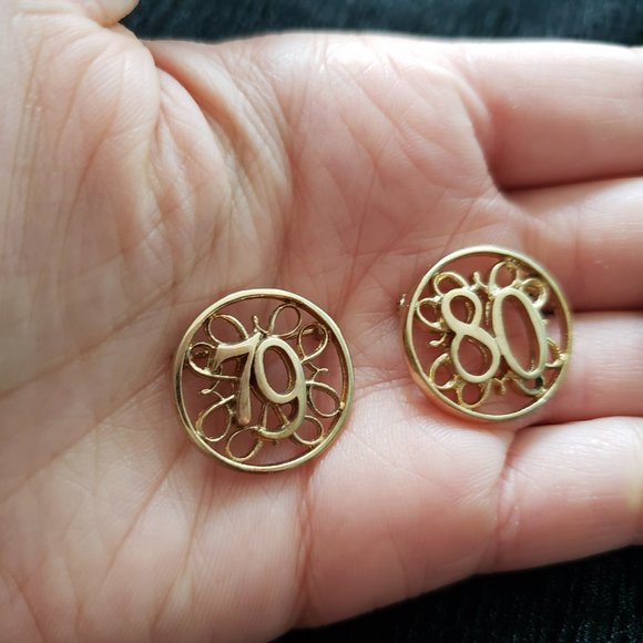 Vintage Gold Tone Number 79,80, and 81 Pins - Picture 2 of 9